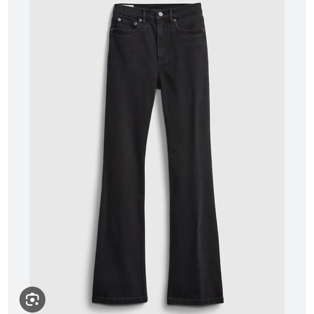 Gap Flare High Rise Denim Jeans in Absolute Black Womens 32 14R
